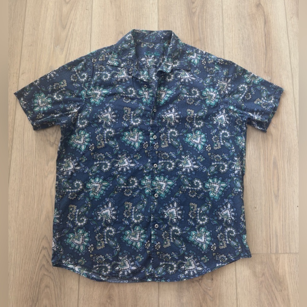 TASSO ELBA Men's Blue  Short Sleeve Shirt 👕